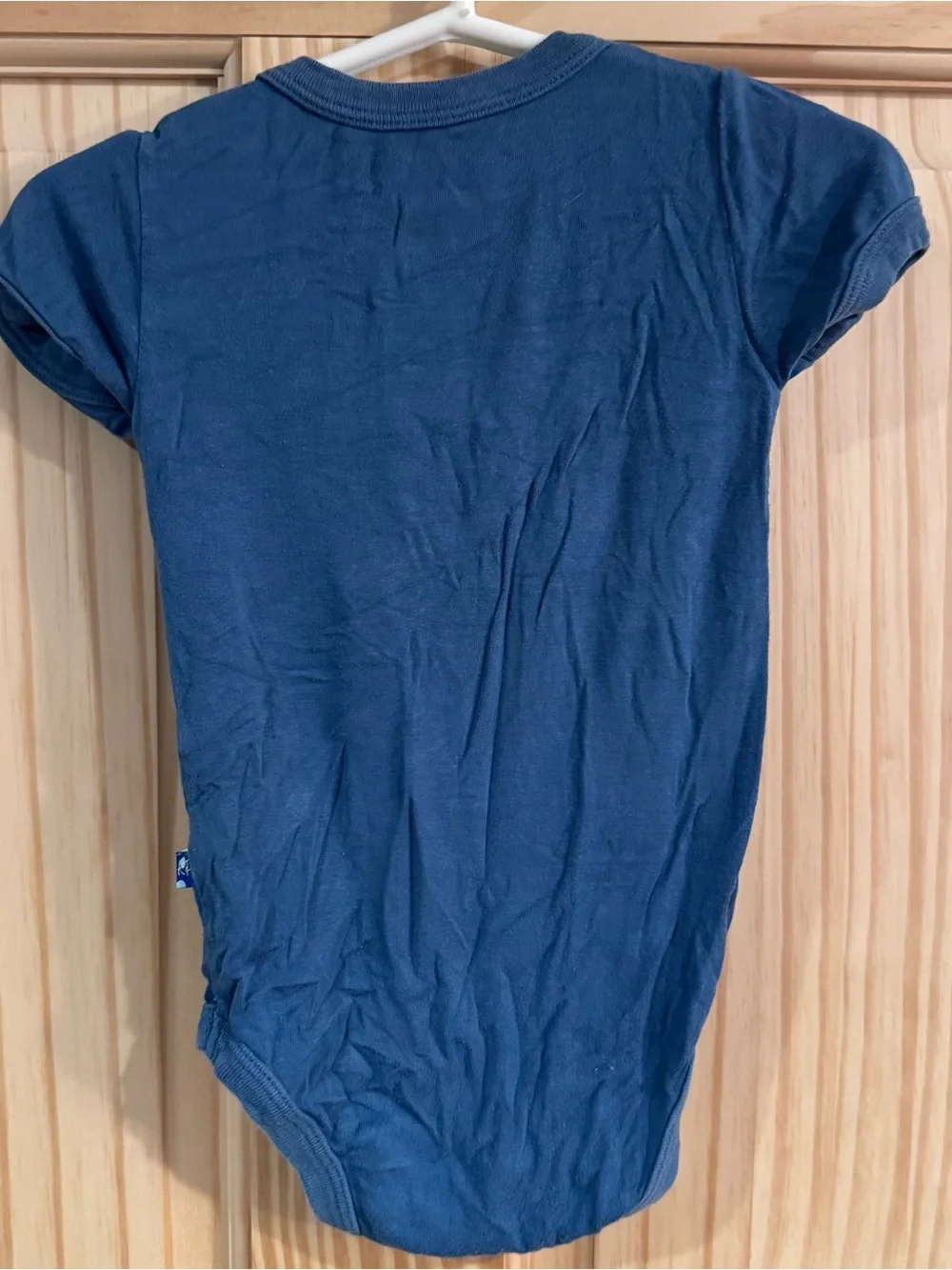 KicKee Pants Boys Blue Bamboo Van Pocket Bodysuit 18-24 Months 70s